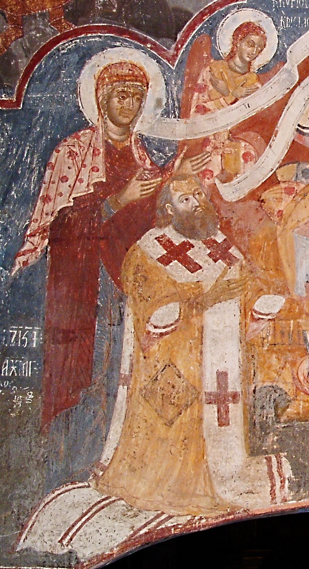 Фрагмент фрески &laquo;Дар Петра Могили&raquo;. XVII ст. Стінопис церкви Спаса на Берестові / Джерело фото: Національний заповідник Києво-Печерська лавра